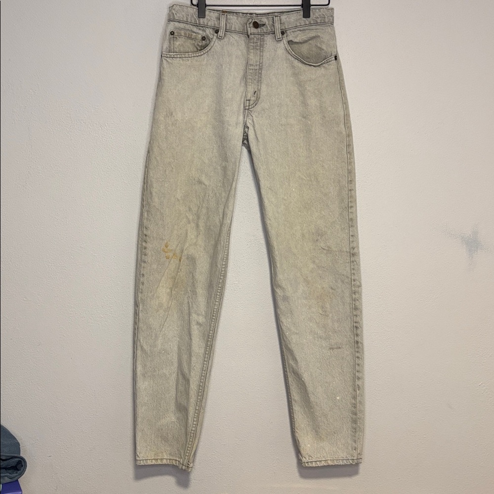 Vintage 1990 Levi's 550 Super Distressed Light Wash Jeans 32 X 34 Red Paper Tag